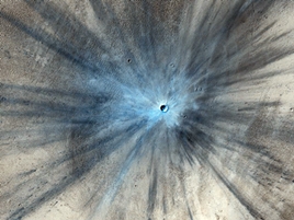 big blue crater on Mars